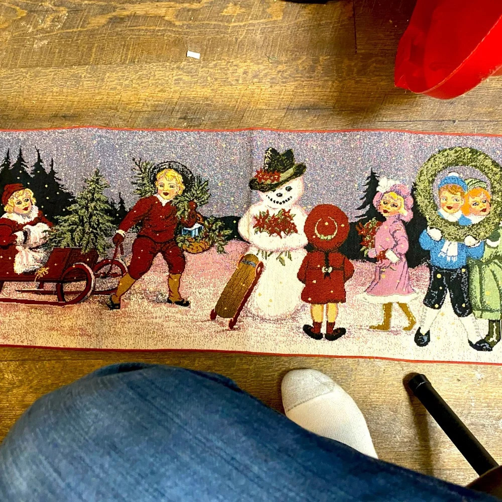 Christmas scene table runner